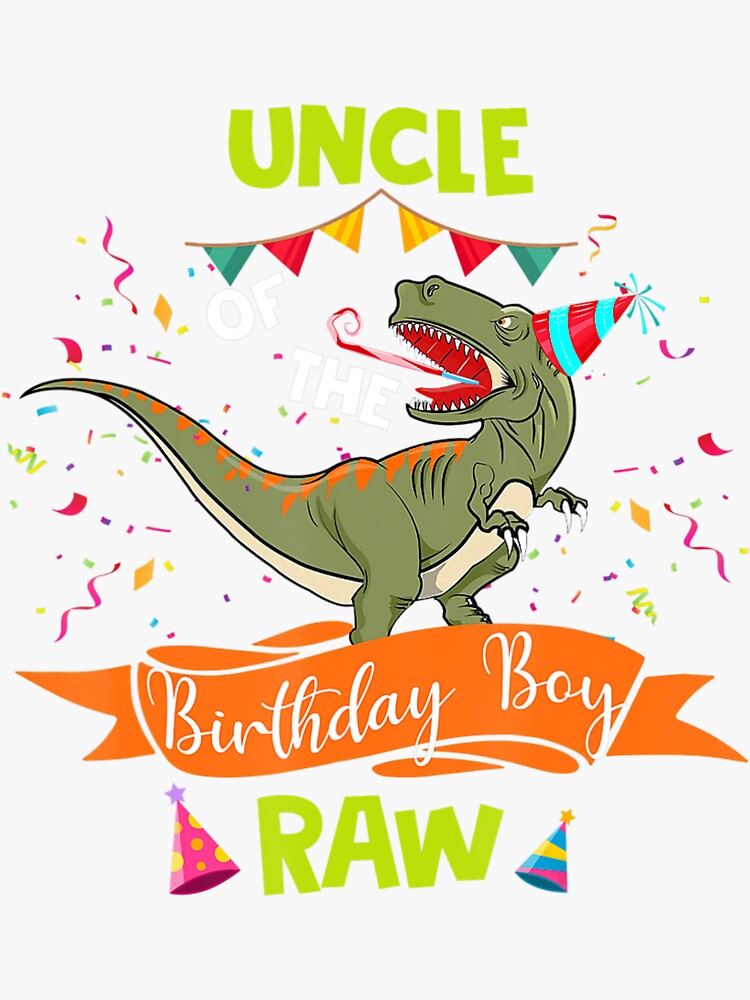 “Dinosaur Uncle Birthday Boy Matching Family” Sticker for Sale by
