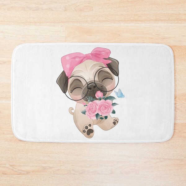 Item preview, pug and bouquet of roses designed and sold by Emil1993.