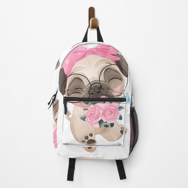 Item preview, pug and bouquet of roses designed and sold by Emil1993.
