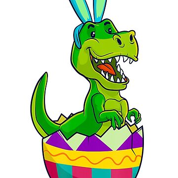 Pascua Dinosaurio T Rex Conejito Huevo Niños Lindos Niñas Niños Lámina  fotográfica