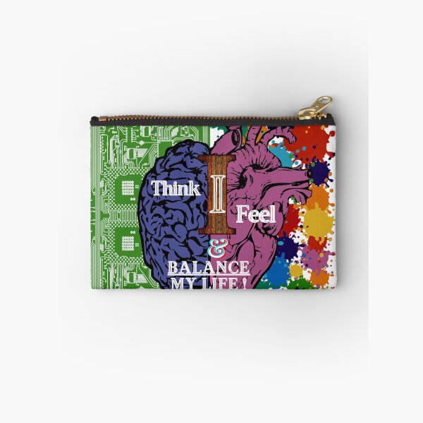 Item preview, Brain I Think, Heart I Feel & I Balance My Life (half brain anatomy with circuit and half heart anatomy with color drops) designed and sold by Reyclen.