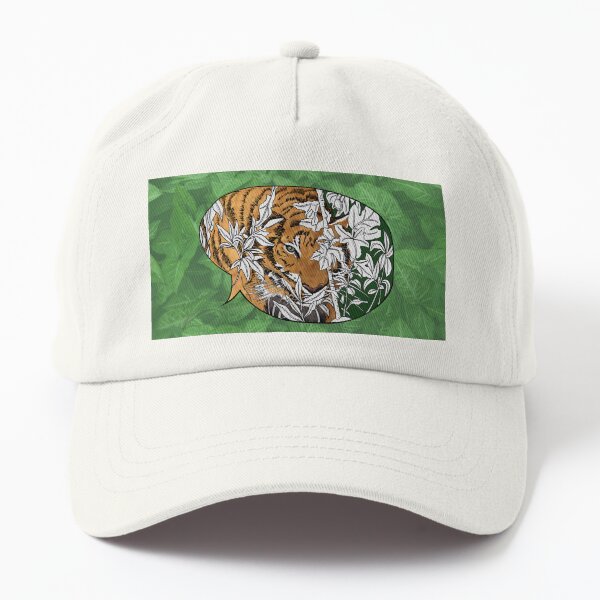 Tigers in the back yard with background Dad Hat