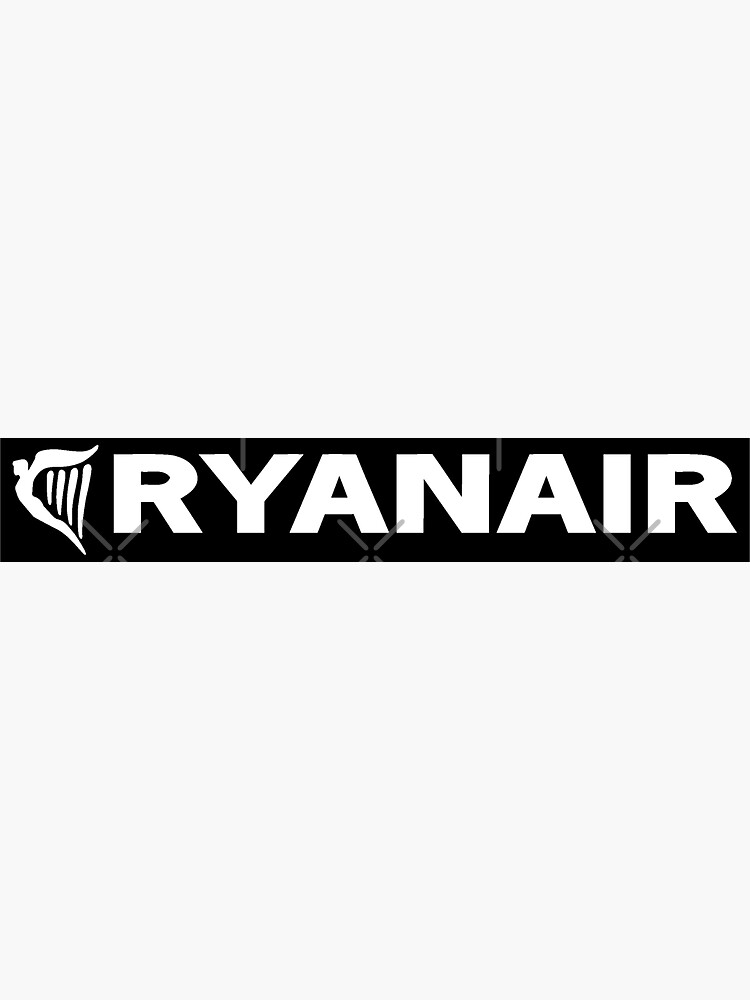 ryanair-banner-black-and-white-sticker-by-chekaho772-redbubble