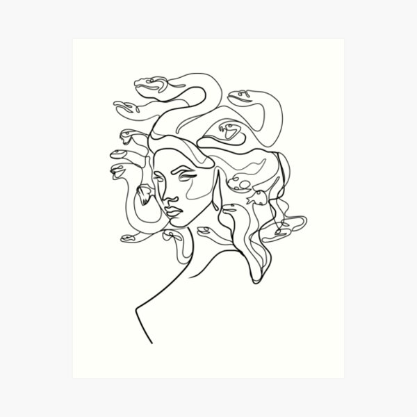 Medusa Line art Art Print