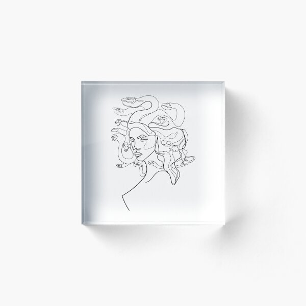 Medusa Line art Acrylic Block