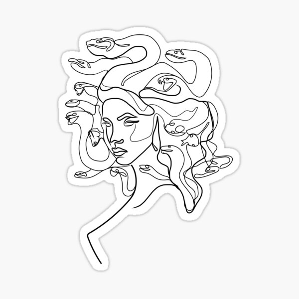 Medusa Strichzeichnungen Sticker