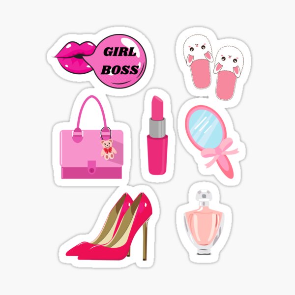 Item preview, Boss babe items pink sticker pack designed and sold by Jonyamz.