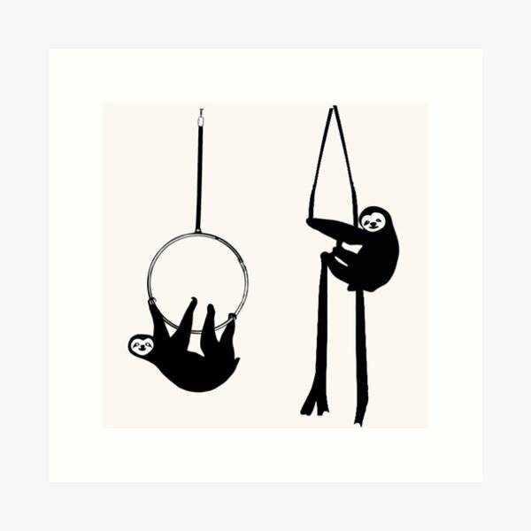 Item preview, Circus Sloth, Aerial Silk Girl, Aerial Silks,  Aerial Silks, Circus, Funny Lyra designed and sold by Aerial Addicts.