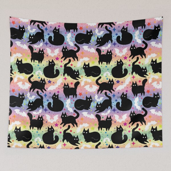 Item preview, Rainbow Halloween with Black Cats designed and sold by dragonstarart.