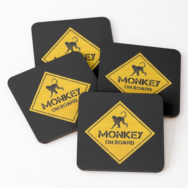 Item preview, MONKEY ON BOARD - Stickers for Cars designed and sold by CAUTION SHOP.