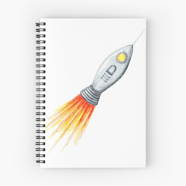 Item preview, Rocket Ship Watercolor Painting designed and sold by robwarnedesigns.
