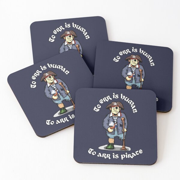 Item preview, To err is human - to arr is pirate (peg leg pirate) funny designed and sold by SolidEarthArt.