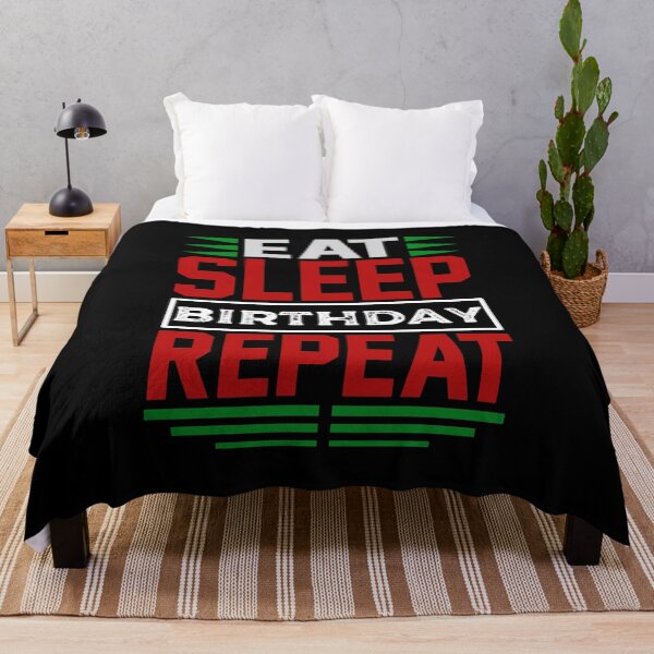 Item preview, Eat. Sleep. Birthday. Repeat. (Dark) designed and sold by the-krisney-way.