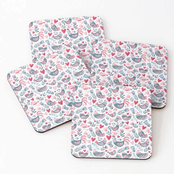 Item preview, Folk Art Birds Flowers Hearts designed and sold by KrisInStitches.
