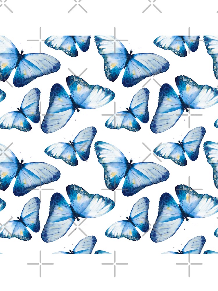 Beautiful small butterflies in blue, fun bold animal print design in blue,  classic statement fashion clothing, soft furnishings and home decor  Kids  T-Shirt for Sale by Latch Farm Studios