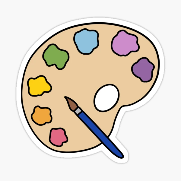 Paint Palette, Art, Painting Sticker for Sale by beckyddesigns