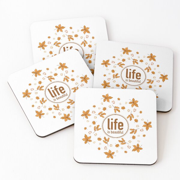 Item preview, Life is beautiful- quote and autumn leaves pattern  designed and sold by ns-dot-design.