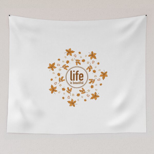 Item preview, Life is beautiful- quote and autumn leaves pattern  designed and sold by ns-dot-design.