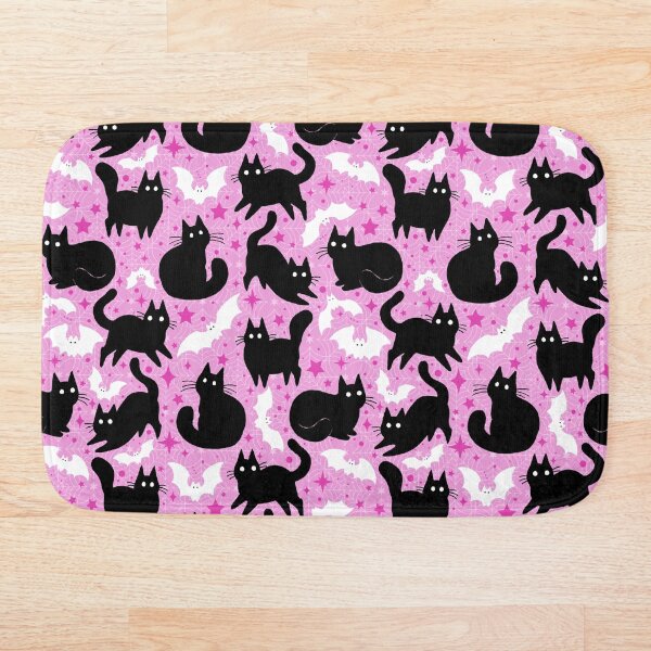 Item preview, Black Cats and Bats Pink designed and sold by dragonstarart.