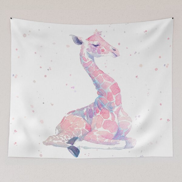 Item preview, Sleepy Baby Giraffe | cute animals | Watercolor Hand painting designed and sold by Leiratorii.