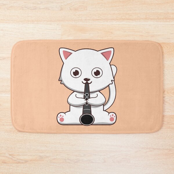 Item preview, Cute White Cat Playing The Clarinet designed and sold by Luan Huynh.