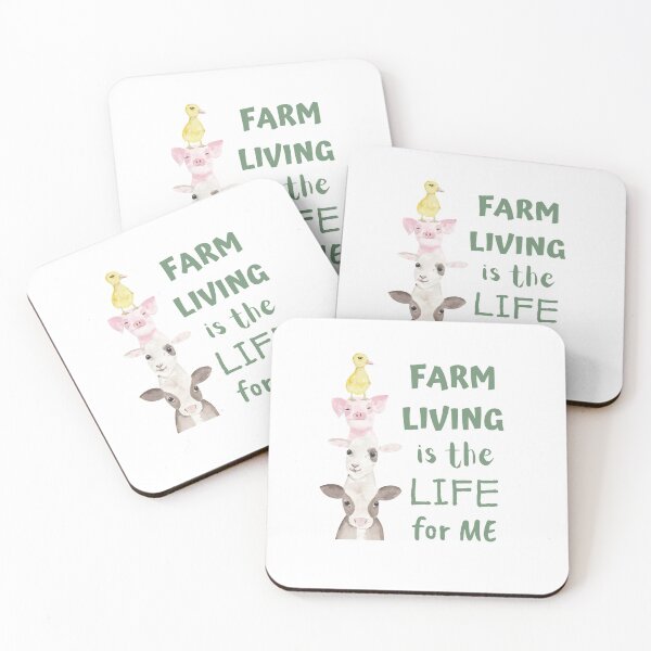 Item preview, Farm Living is the Life for Me, perfect gifts for farm, nature and farm animal lovers, watercolor design designed and sold by subtleday.