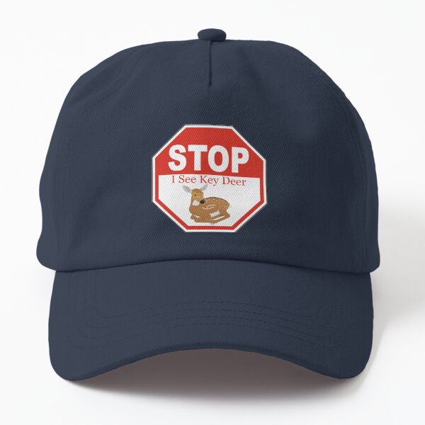 Stop I See a Key Deer Fawn in the Florida Keys White Dad Hat