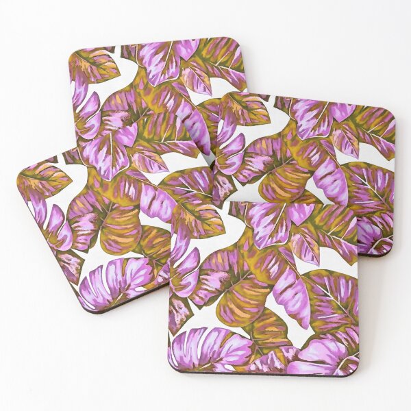 Item preview, Tropical Leaves Of Banana and Monstera Lilac Ochre Cut Out designed and sold by taiche.