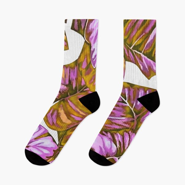 Item preview, Tropical Leaves Of Banana and Monstera Lilac Ochre Cut Out designed and sold by taiche.