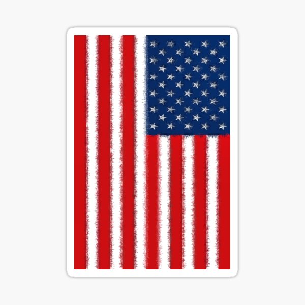 Stylish USA American Flag - Edge Thatch Sticker