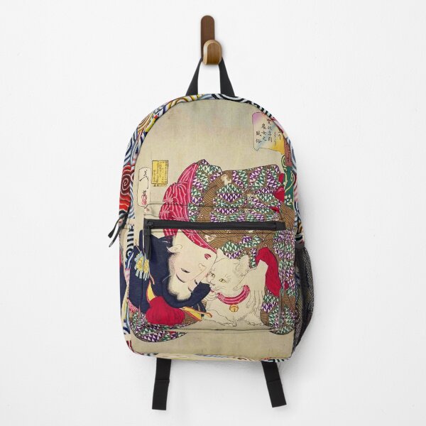 Item preview, LOOKING TIRESOME ,JAPANESE WOMAN WITH WHITE CAT Ukiyoe designed and sold by BulganLumini.
