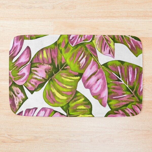 Item preview, Tropical Leaves Of Banana and Monstera Green Pink Cut Out designed and sold by taiche.