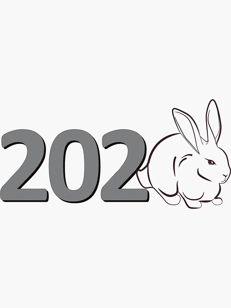 "Year of the rabbit" Sticker for Sale by Palmyr Redbubble