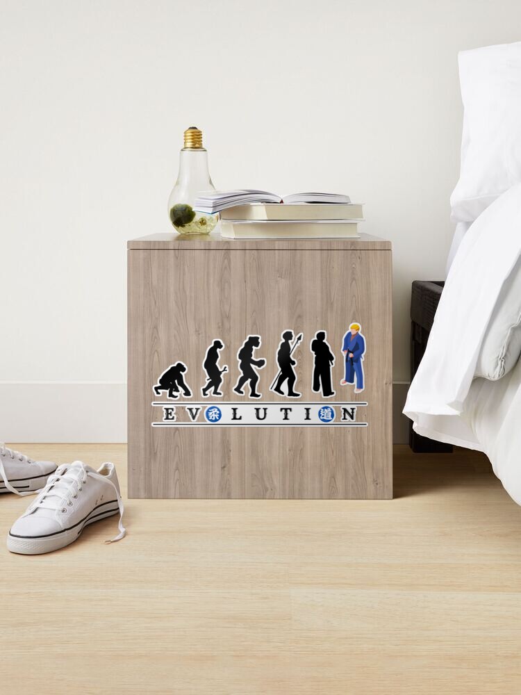 Sticker for Sale avec l'œuvre « Funny Judo Evolution, Judoka avec Judogi  bleu le cadeau parfait pour un amateur de judo » de l'artiste Click-Like