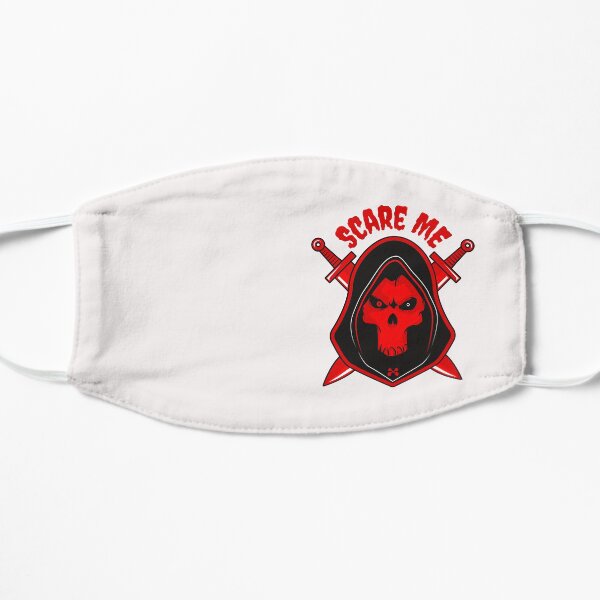 Scare Me Red Hooded Halloween Skull With Swords Flat Mask