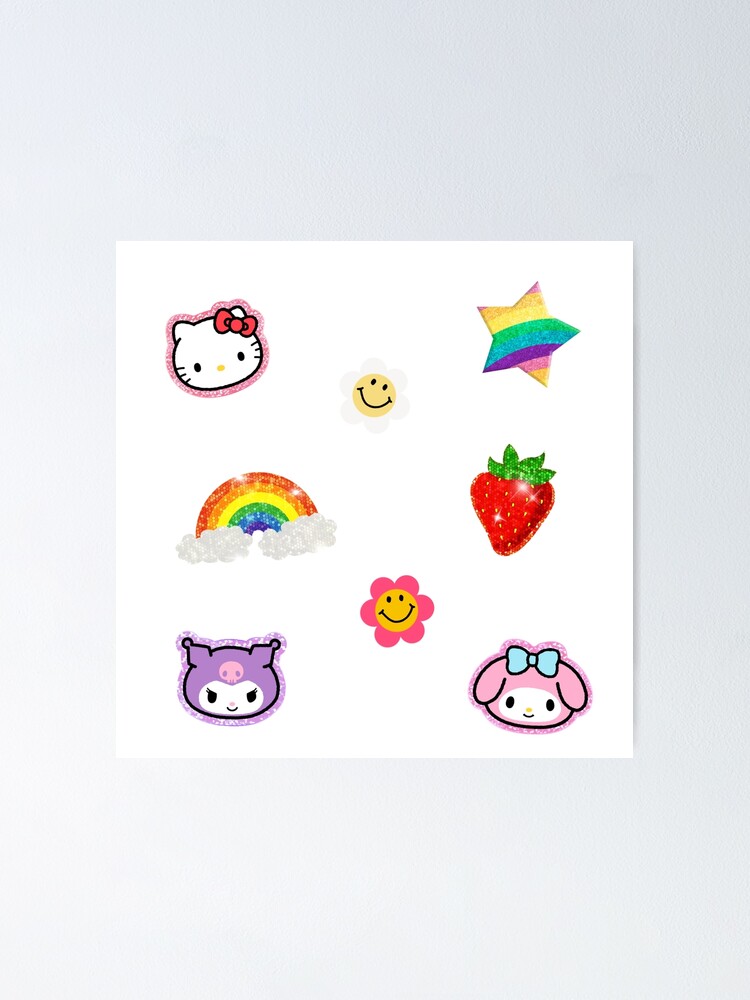 "cute y2k sticker pack" Poster by celestivl Redbubble