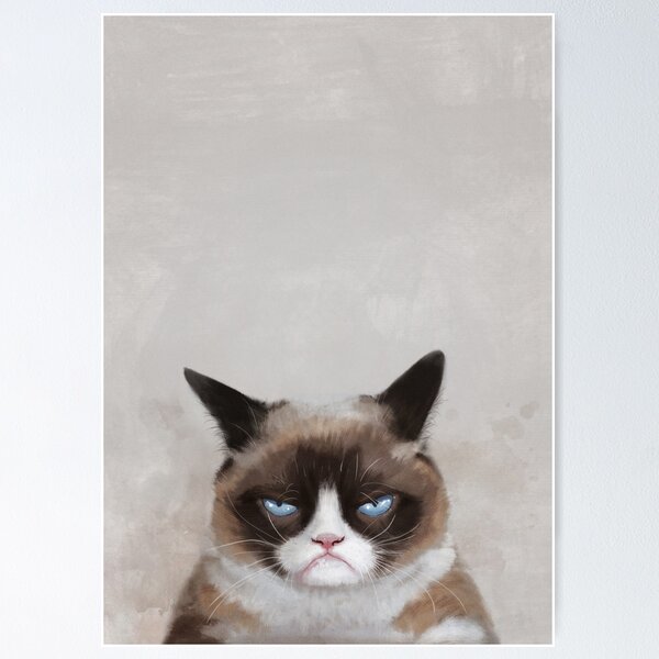 Hungry Cat with Angry Face' Poster, picture, metal print, paint by P U F F  Y