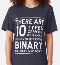 Camiseta ajustada Aquellos que entienden binario y aquellos que no entienden