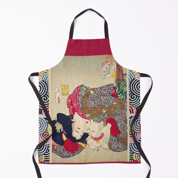 Item preview, LOOKING TIRESOME ,JAPANESE WOMAN WITH WHITE CAT Ukiyoe designed and sold by BulganLumini.