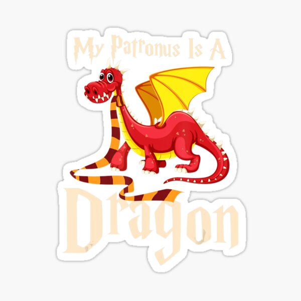 My Patronus Is A Dragon Cute Magical Dragon Wizard Sticker