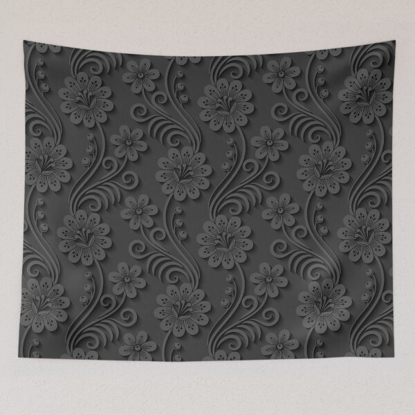 Item preview, 3D Black Floral Elegant Ornament designed and sold by Ross-Sergey.