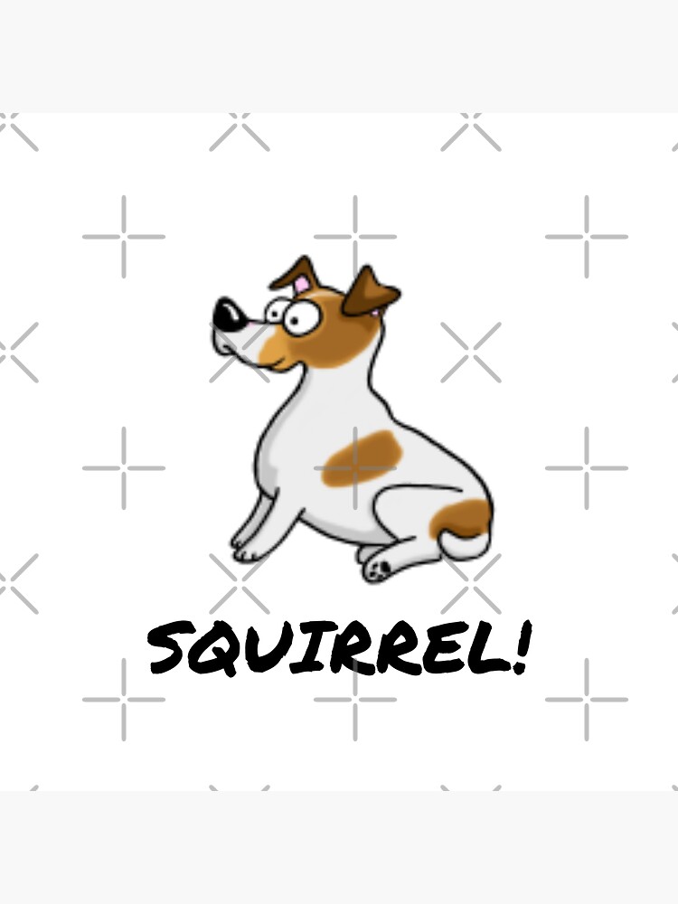 Thumbnail 3 of 3, Sticker, One Dog Squirrel Detection Squad! designed and sold by bluemerleminion.