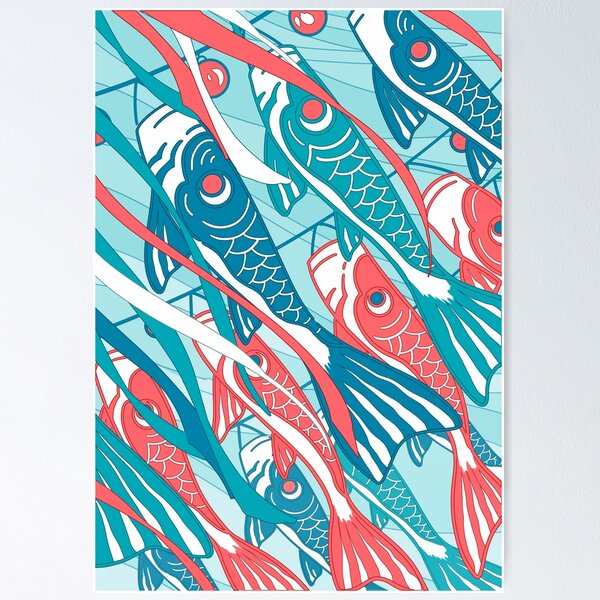 Item preview, The cute Japanese koinobori pattern with koi carp designed and sold by AnGoArt.