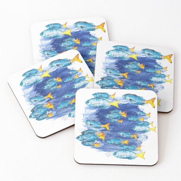 Item preview, watercolor painted fishes designed and sold by VinBasis.