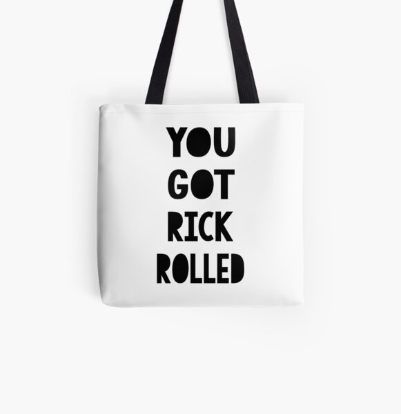 Rick Rolled Tote Bags Redbubble - rick roll roblox id roblox music codes in 2020 rick rolled roblox rick