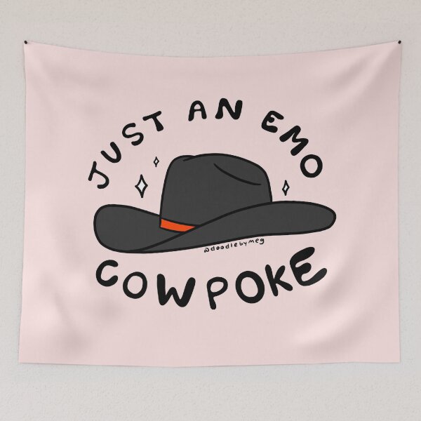 Item preview, Just An Emo Cowpoke designed and sold by doodlebymeg.