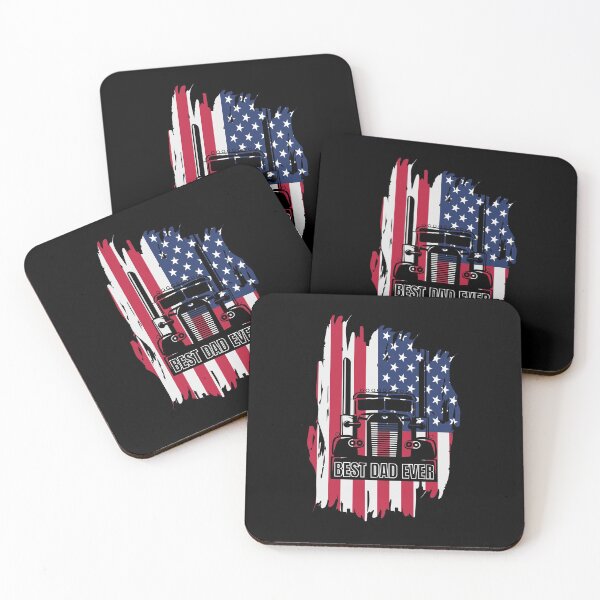 Item preview, USA Best Dad Ever American Flag Trucker designed and sold by CarantinedChaos.