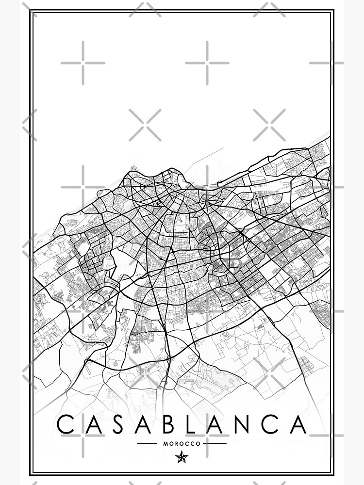 "Casablanca Map Moroccan City " Poster for Sale by feetherstore
