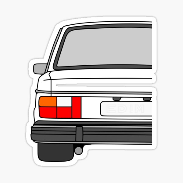 Volvo 240 Turbo rearview best t-shirt design swedishmetal Sticker