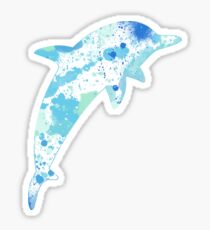Dolphin Paint Splatter Sticker